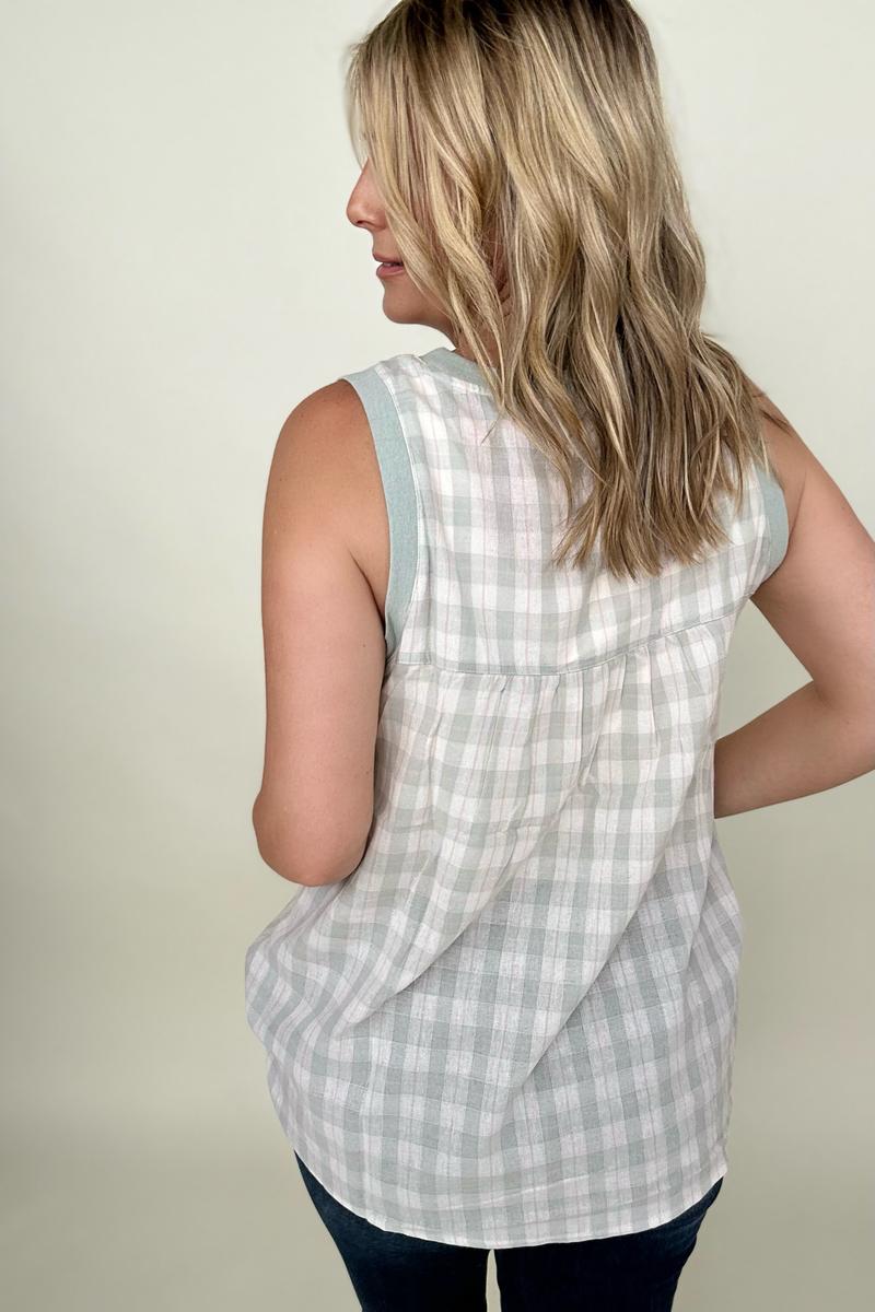 Cotton Bleu Cotton Check Tank Top Kiwidrop