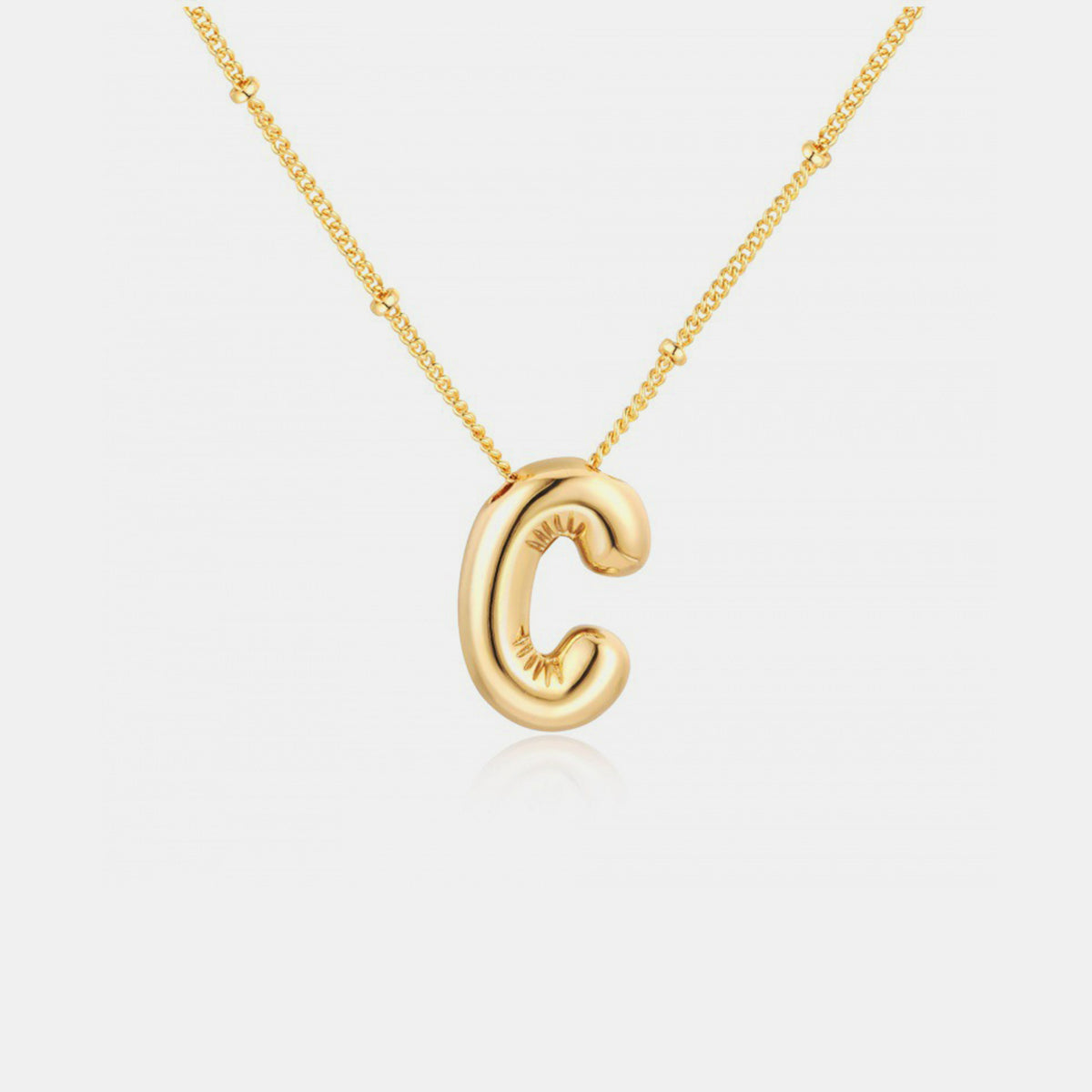 Gold-Plated Letter Pendant Necklace Trendsi