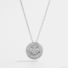 925 Sterling Silver Zircon Smiley Face Necklace Casual Chic Boutique