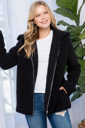 SHERPA FUR HOODIE JACKET e Luna