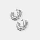 Titanium Steel Inlaid Zircon C-Hoop Earrings Trendsi