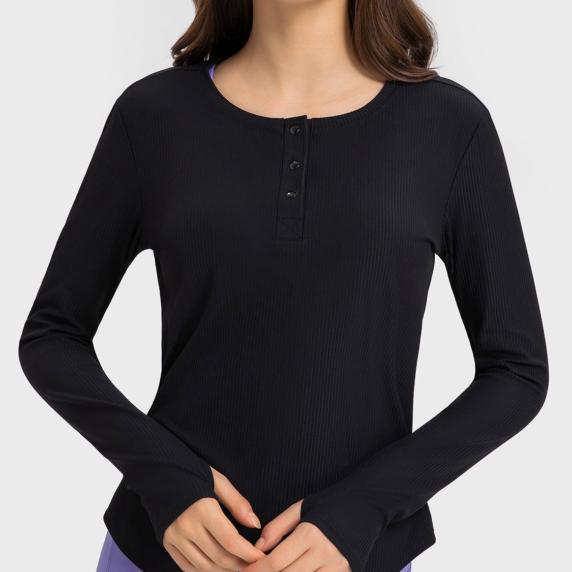 Round Neck Long Sleeve Sport Top