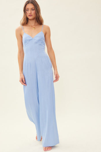 Idem Ditto Drawstring Back Sleeveless Wide Leg Jumpsuit Trendsi