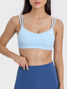 Scoop Neck Double Strap Active Cami Trendsi