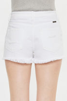 Kancan Raw Hem Distressed Denim Shorts Trendsi