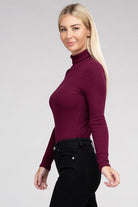 Long-Sleeve Turtleneck Bodysuit Ambiance Apparel