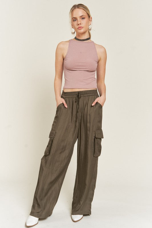 SATIN CARGO PANTS Jade By Jane