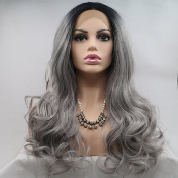 13*3" Lace Front Wigs Synthetic Long Wavy 24" 130% Density Trendsi