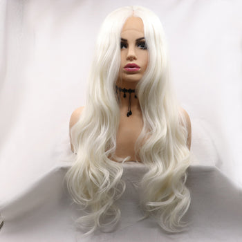 13*3" Lace Front Wigs Synthetic Long Wavy 24" 130% Density Trendsi