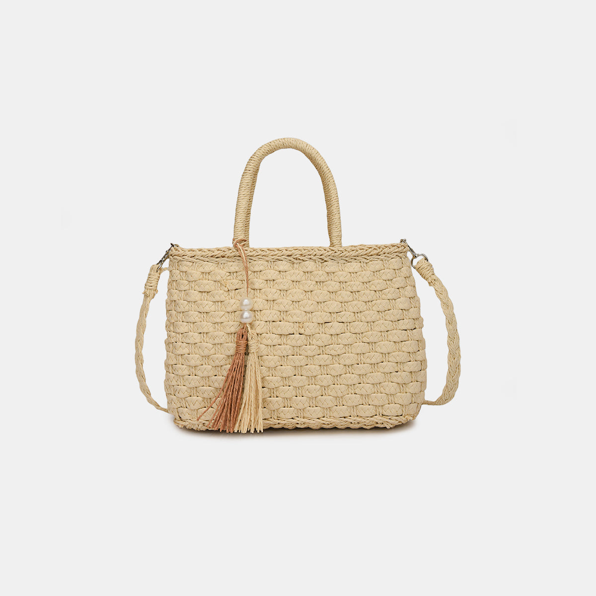 Braided Strap Paper Weave Shoulder Bag Trendsi