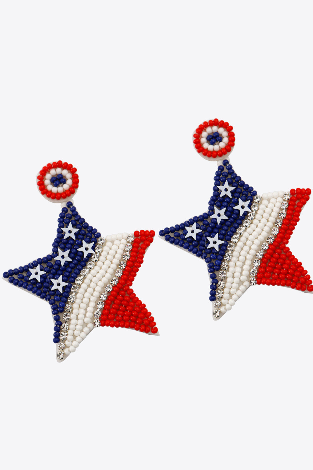US Flag Beaded Star Earrings Casual Chic Boutique