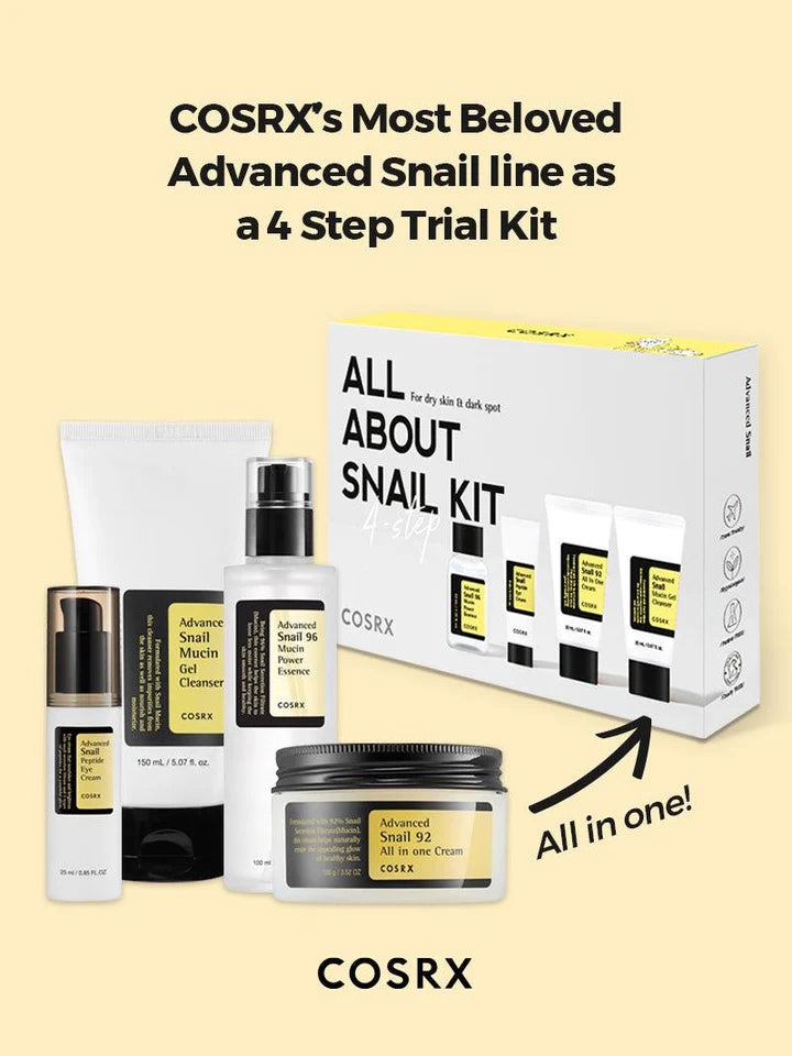 COSRX | All About Snail 4-step Kit | For dry skin & dark spots Casual Chic Boutique