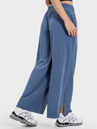 Slit Wide Leg Active Pants Trendsi