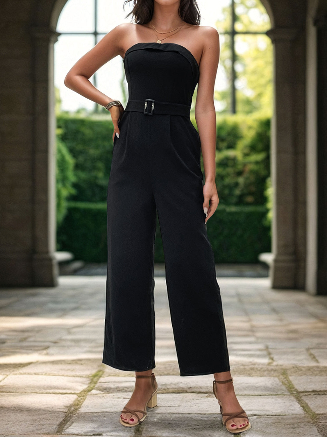Tube Jumpsuit with Pockets Trendsi