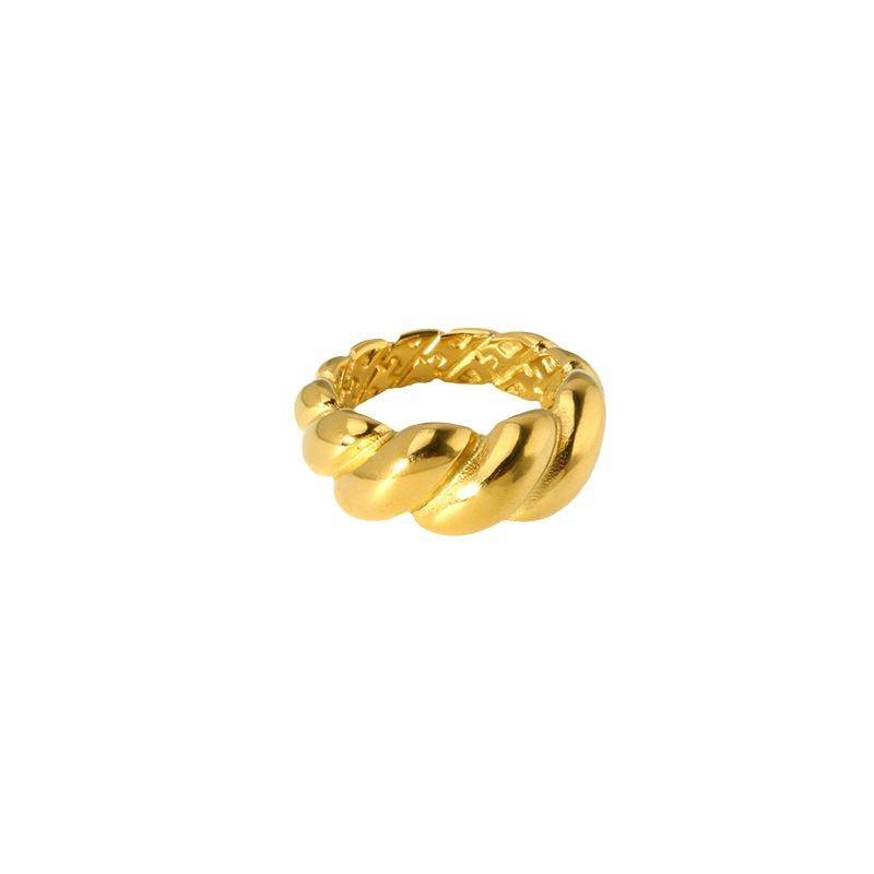 18K Gold Plated Twist Midi Ring (With Box) Kiwidrop