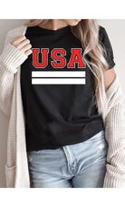 Retro Varsity USA Plus Size Graphic Tee Kissed Apparel