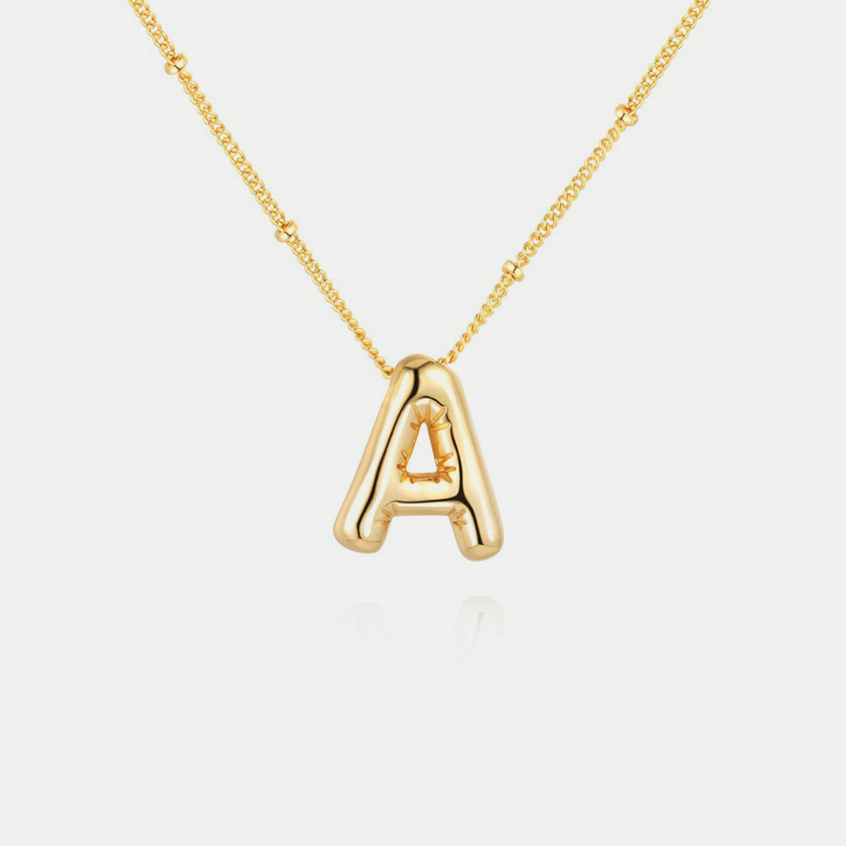 Gold-Plated Letter Pendant Necklace Trendsi