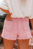 Paperbag Waist Denim Shorts Trendsi