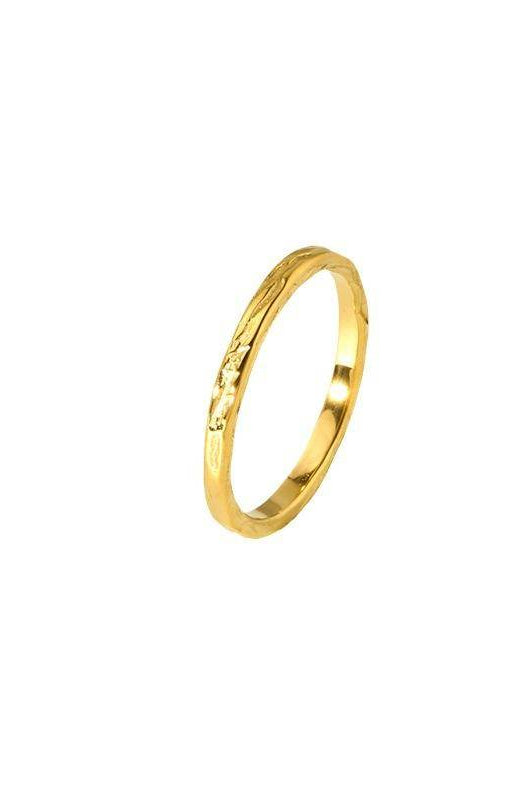 Texture 18K Gold Plated Ring (With Box) Kiwidrop