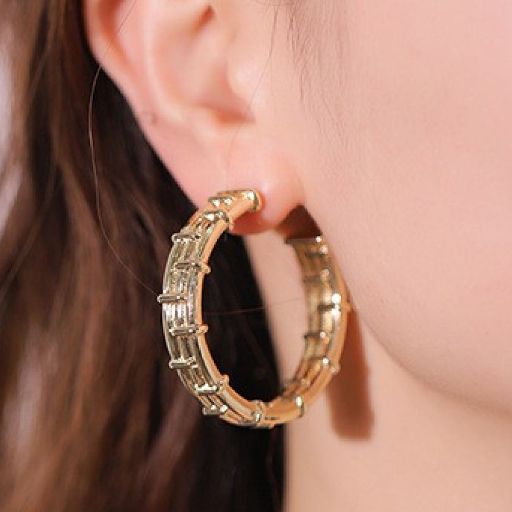 18K Gold-Plated Alloy C-Hoop Earrings