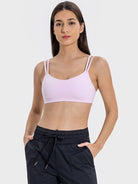 Scoop Neck Double Strap Active Cami Trendsi