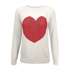 Love Heart Jacquard Round Neck Pullover Sweater Mak