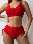 Scoop Neck Wide Strap Bikini Set Trendsi