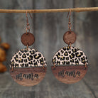 Wooden Leopard Round Shape Earrings Trendsi