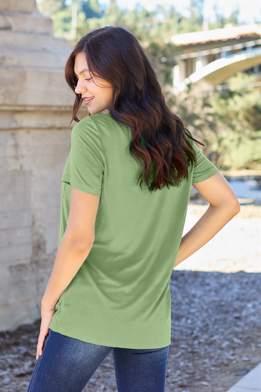 Basic Bae Bamboo Full Size  V-Neck Short Sleeve T-Shirt Trendsi