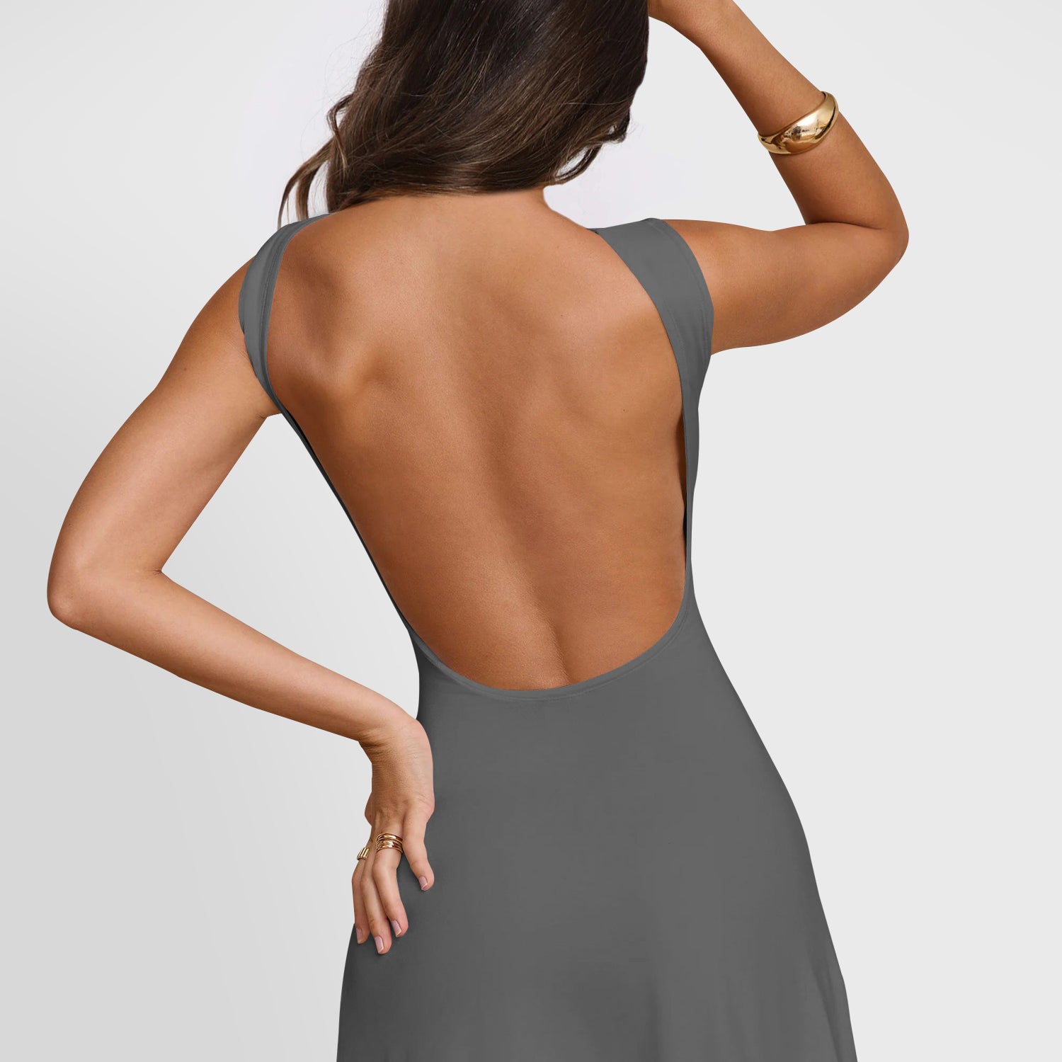 Backless Wide Strap Mini Dress Trendsi