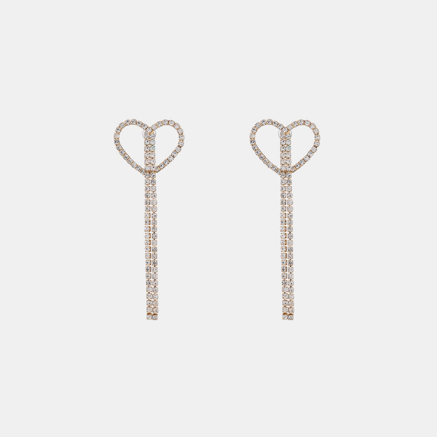 Heart Shape Gold-Plated Alloy Earrings