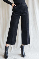 RIBBED VELVET CROP WIDE LEG PANTS PLUS Jade By Jane