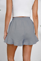 Full Size Drawstring Ruffle Hem Shorts Trendsi