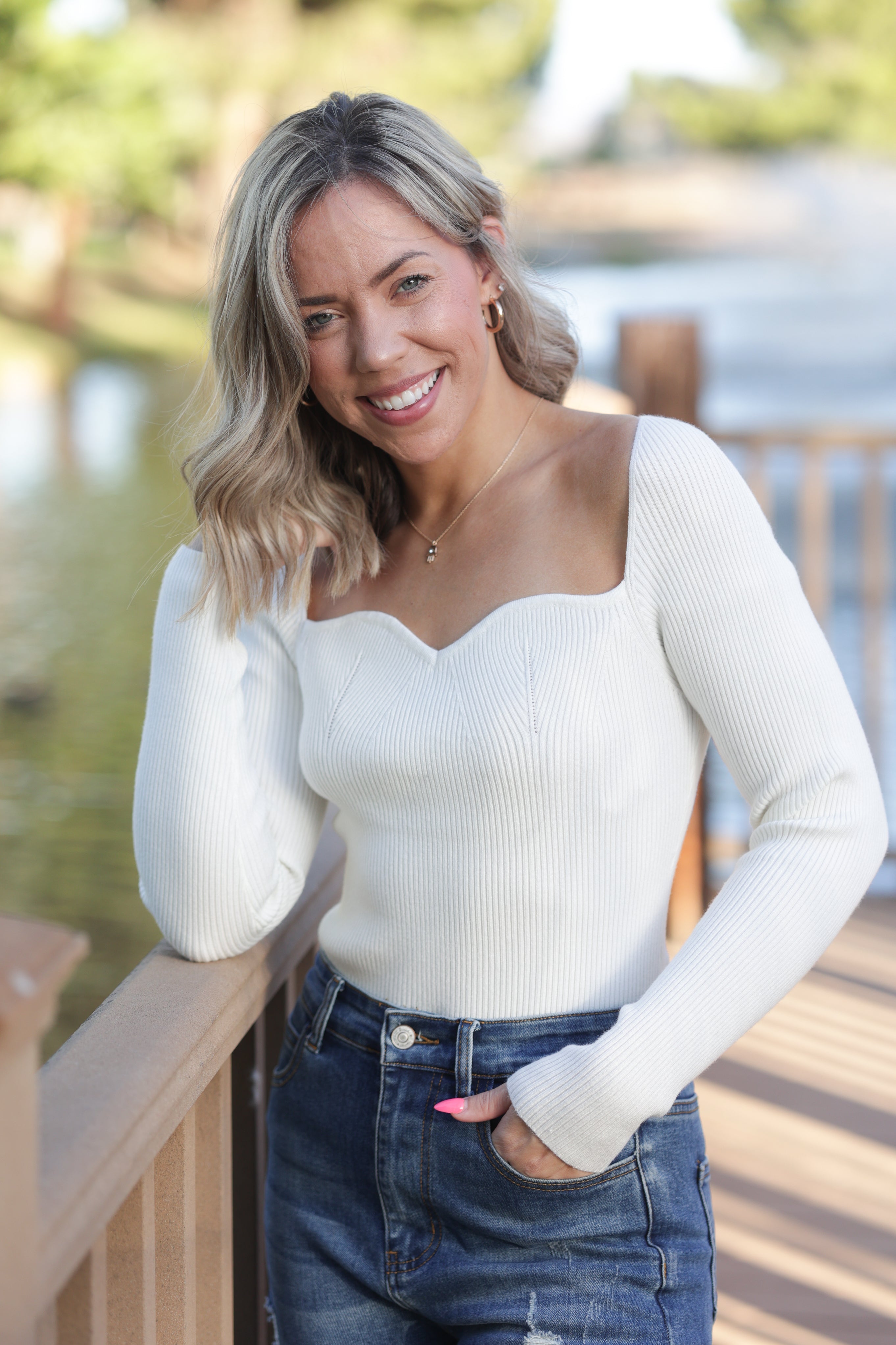 Total Doll Sweater Bodysuit - Ivory Boutique Simplified