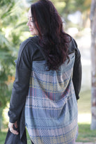 Fall Rainbow Plaid Hooded Cardigan Boutique Simplified