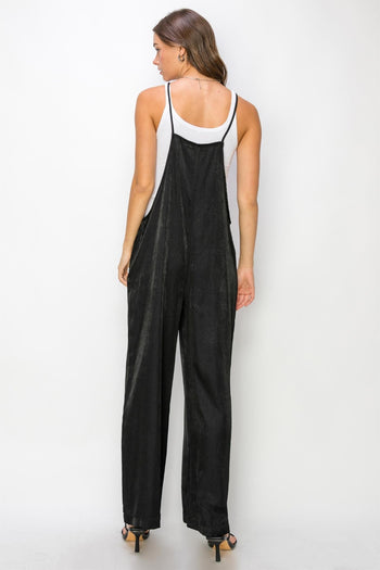 HYFVE Half Button Sleeveless Straight Jumpsuit Trendsi