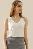 Ninexis Full Size V-Neck Curved Hem Tank Trendsi