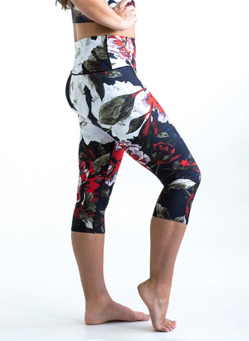 Black Floral Capris Colorado Threads Clothing