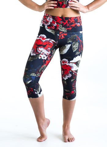 Black Floral Capris Colorado Threads Clothing