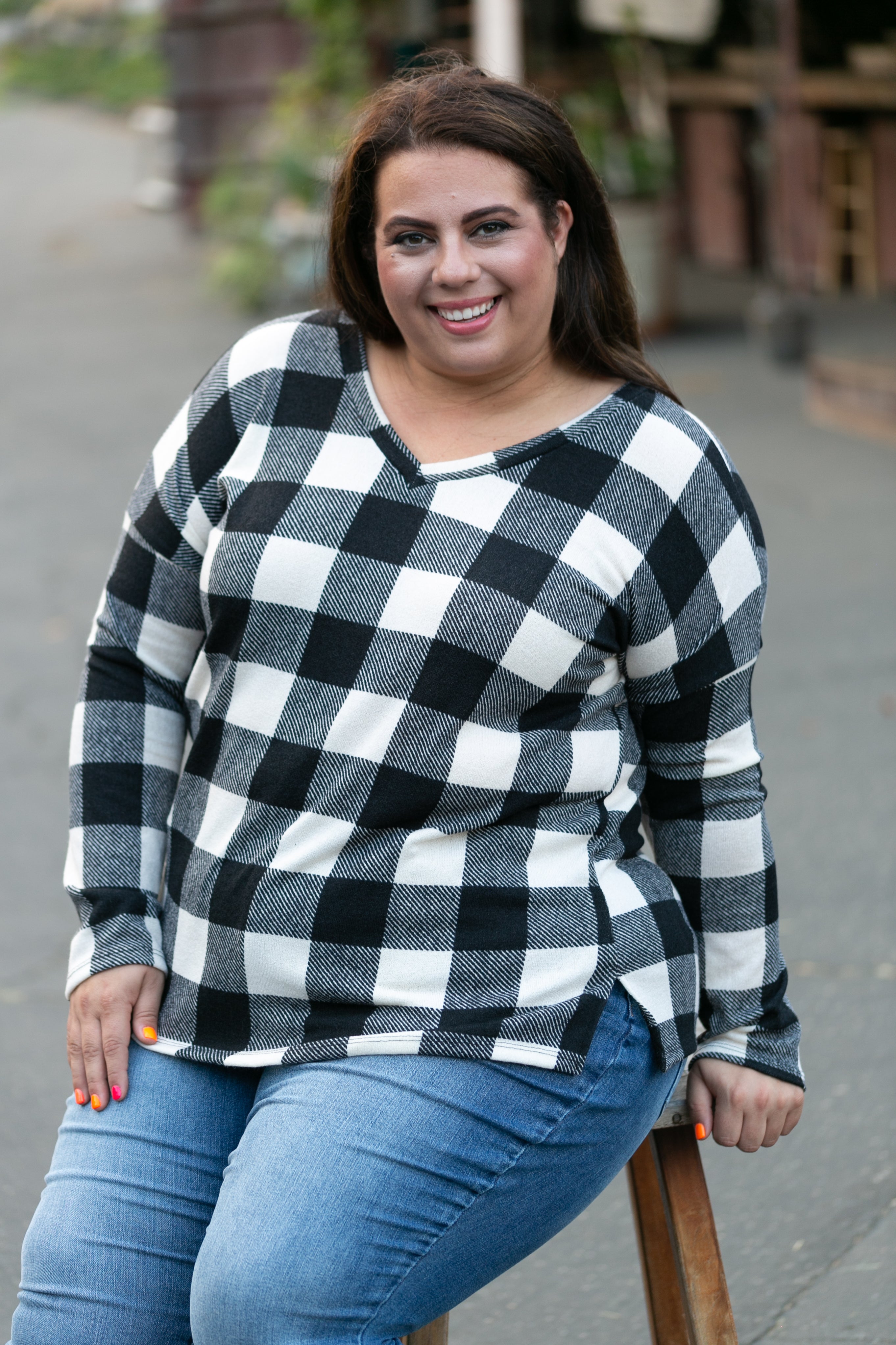 Mad About Plaid Pullover - Ivory Boutique Simplified