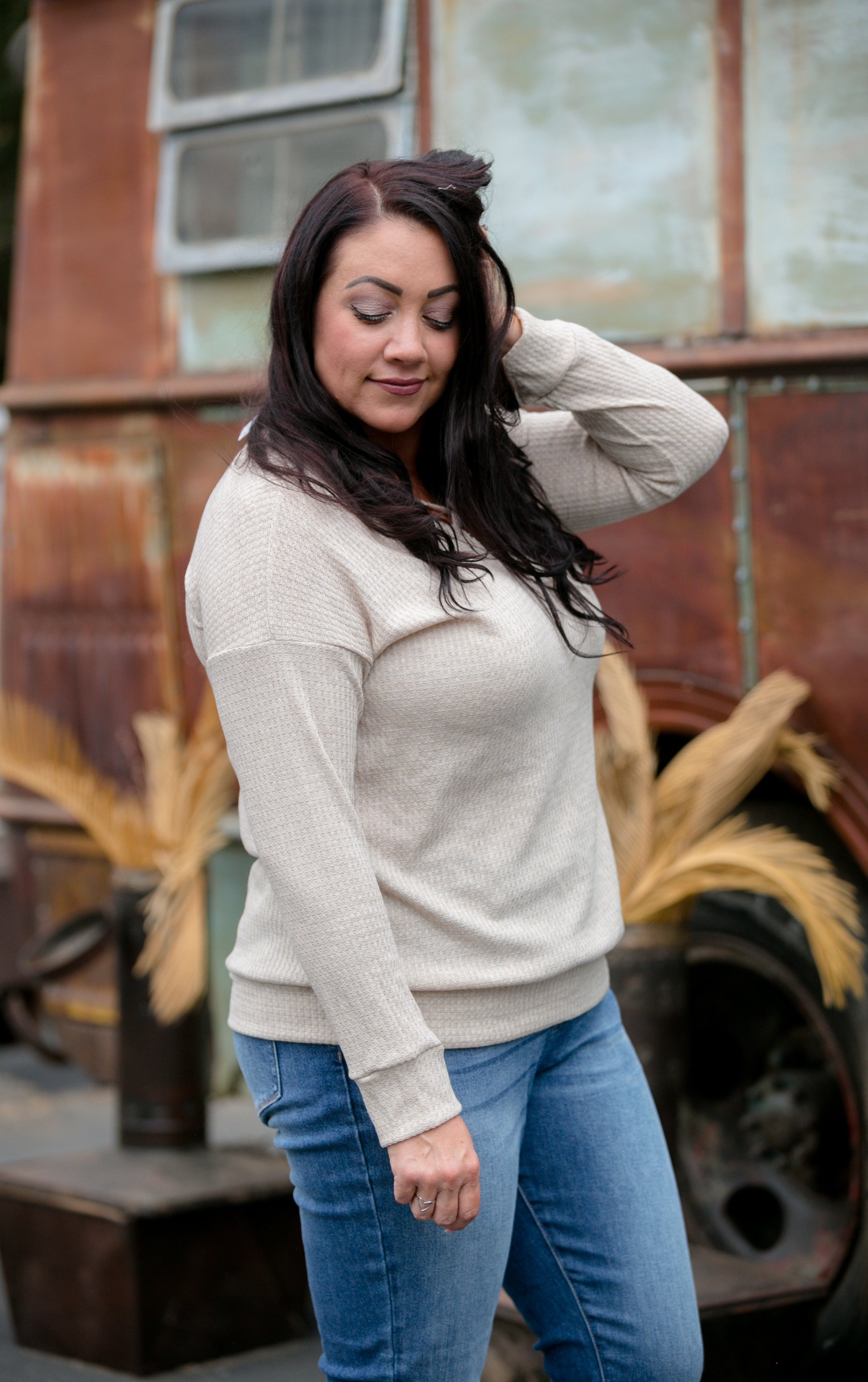 All The Feels Pullover in Taupe Boutique Simplified