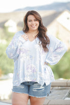 Periwinkle Blooms Oversized Top Boutique Simplified