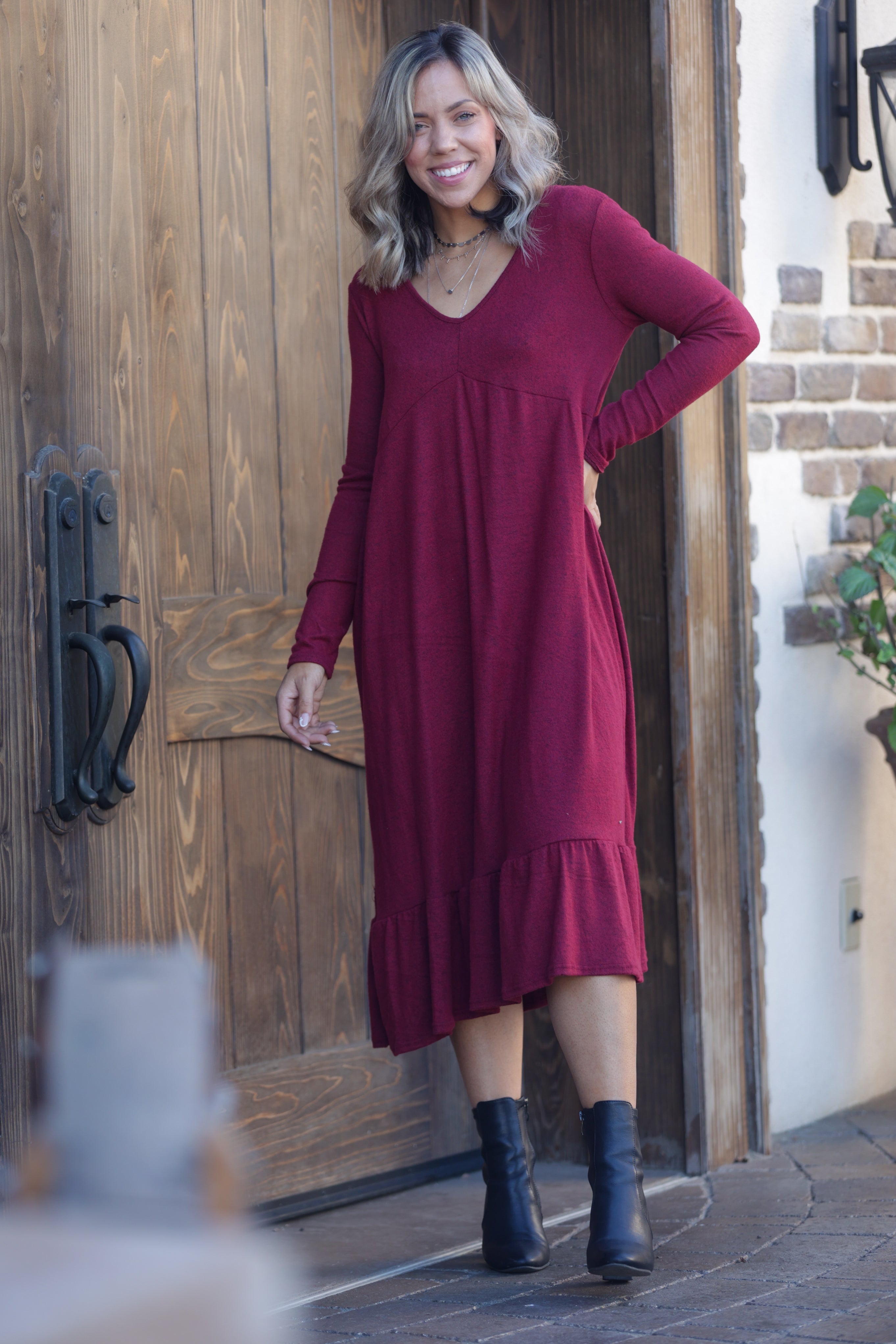 Wine & Dine Sweater Midi Dress Boutique Simplified