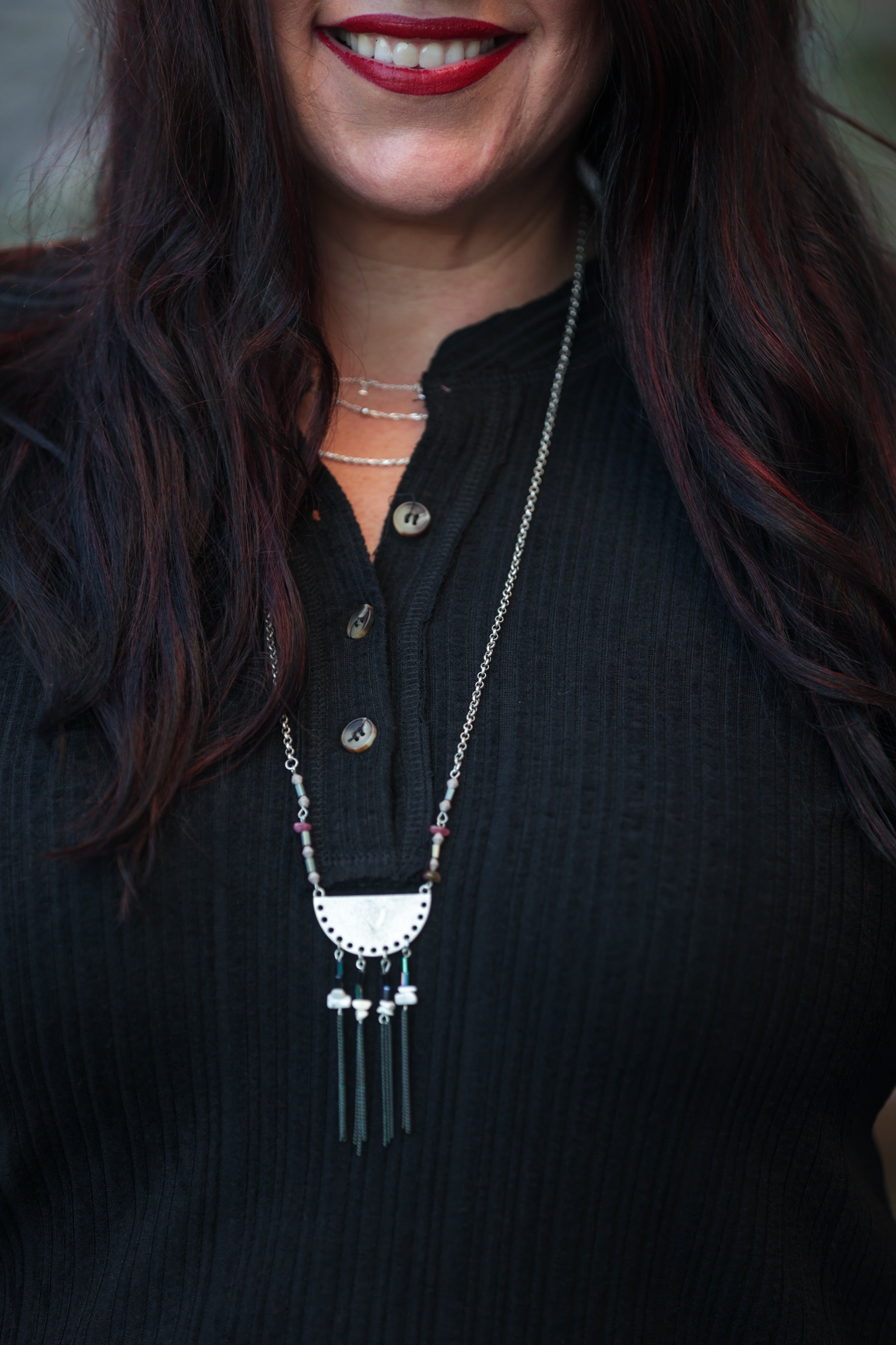 Half Moon Tassel Necklace Accessories Boutique Simplified