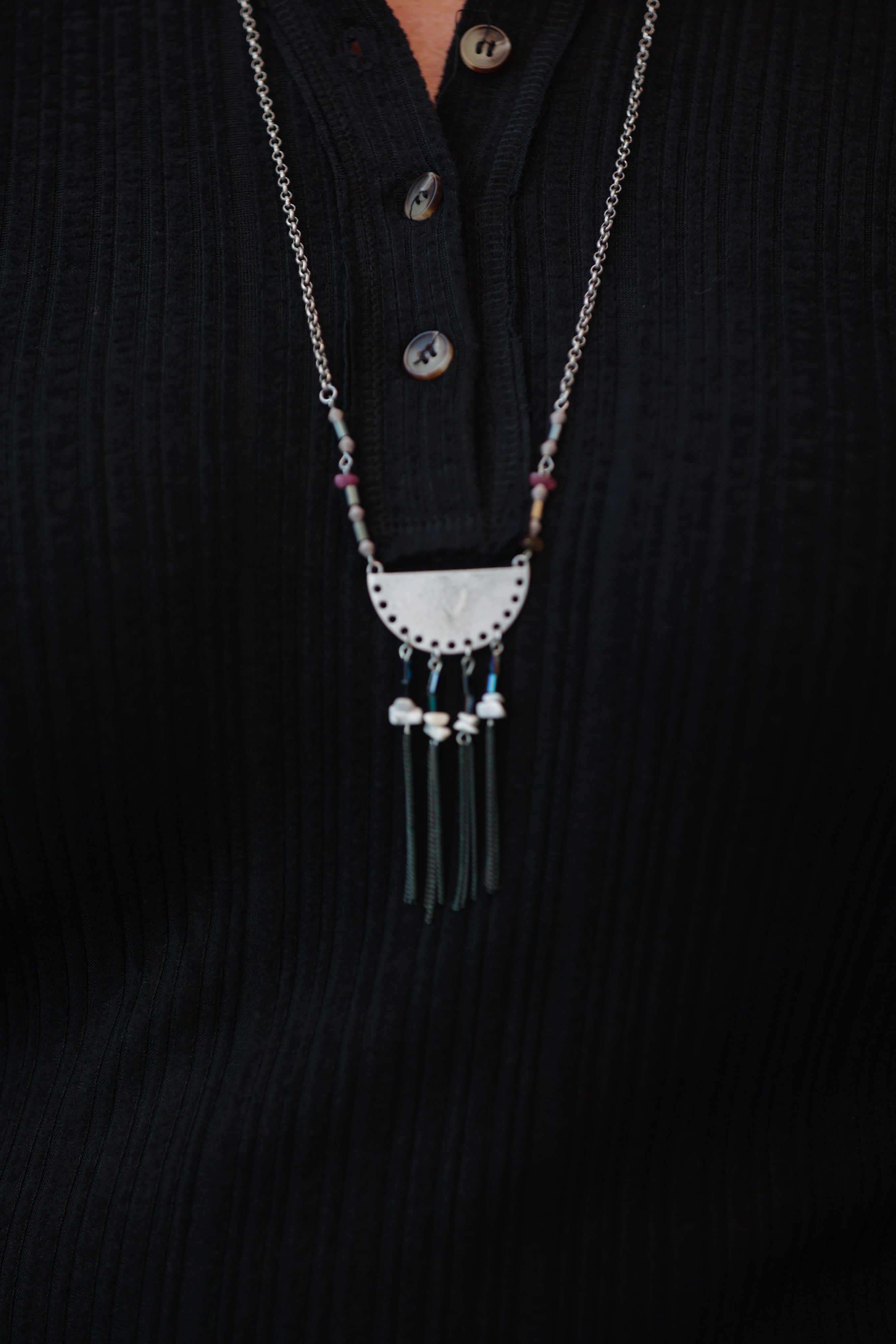 Half Moon Tassel Necklace Accessories Boutique Simplified