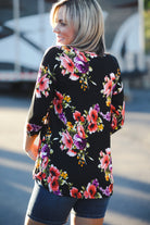 Vibrant Blooms 3/4 Sleeve Boutique Simplified