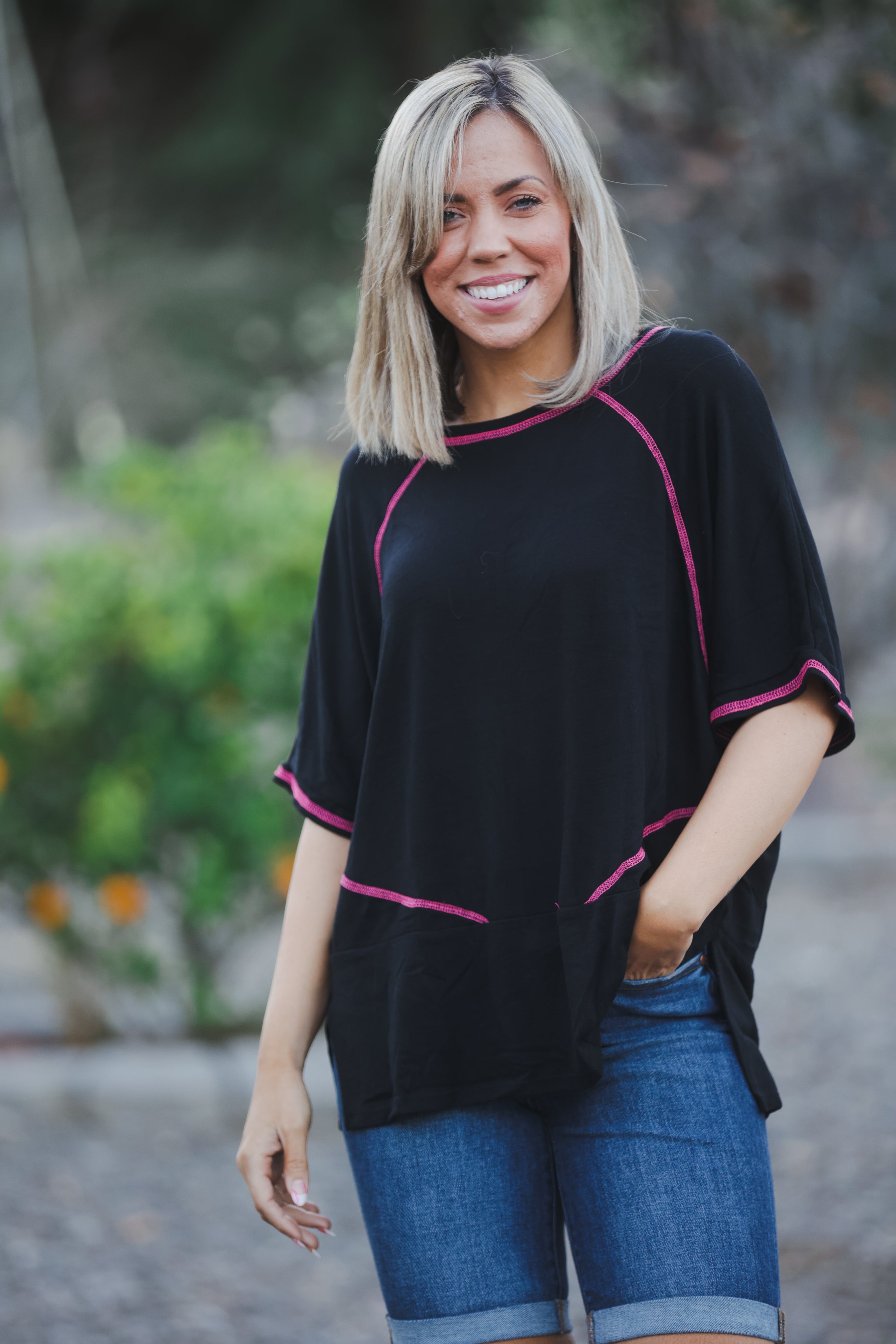 Touch of Neon Short Sleeve Tunic Boutique Simplified