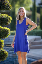 Hot To Trot Swing Dress- Royal Blue Boutique Simplified