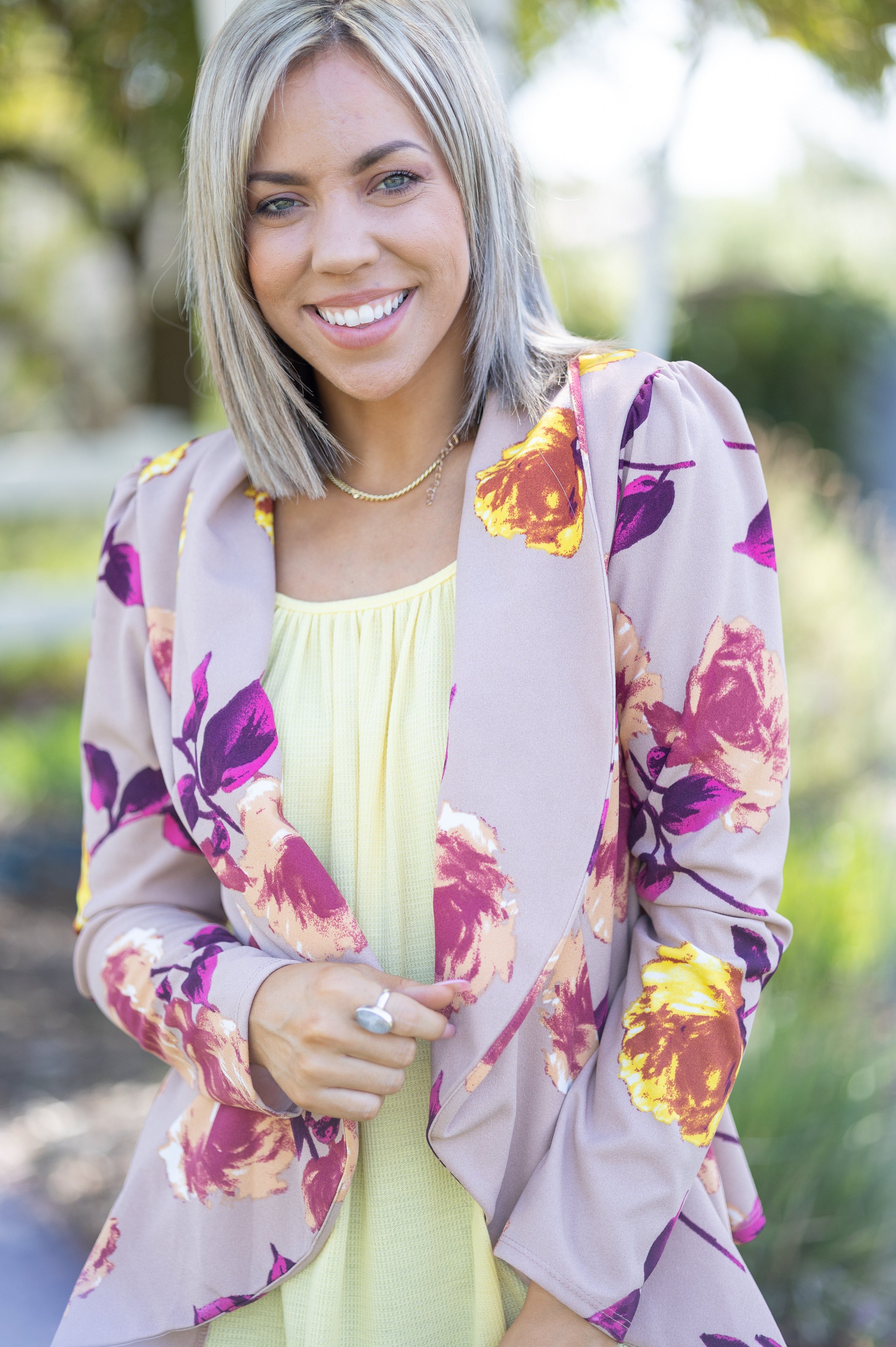 Blazer of Glory - Taupe Floral Boutique Simplified