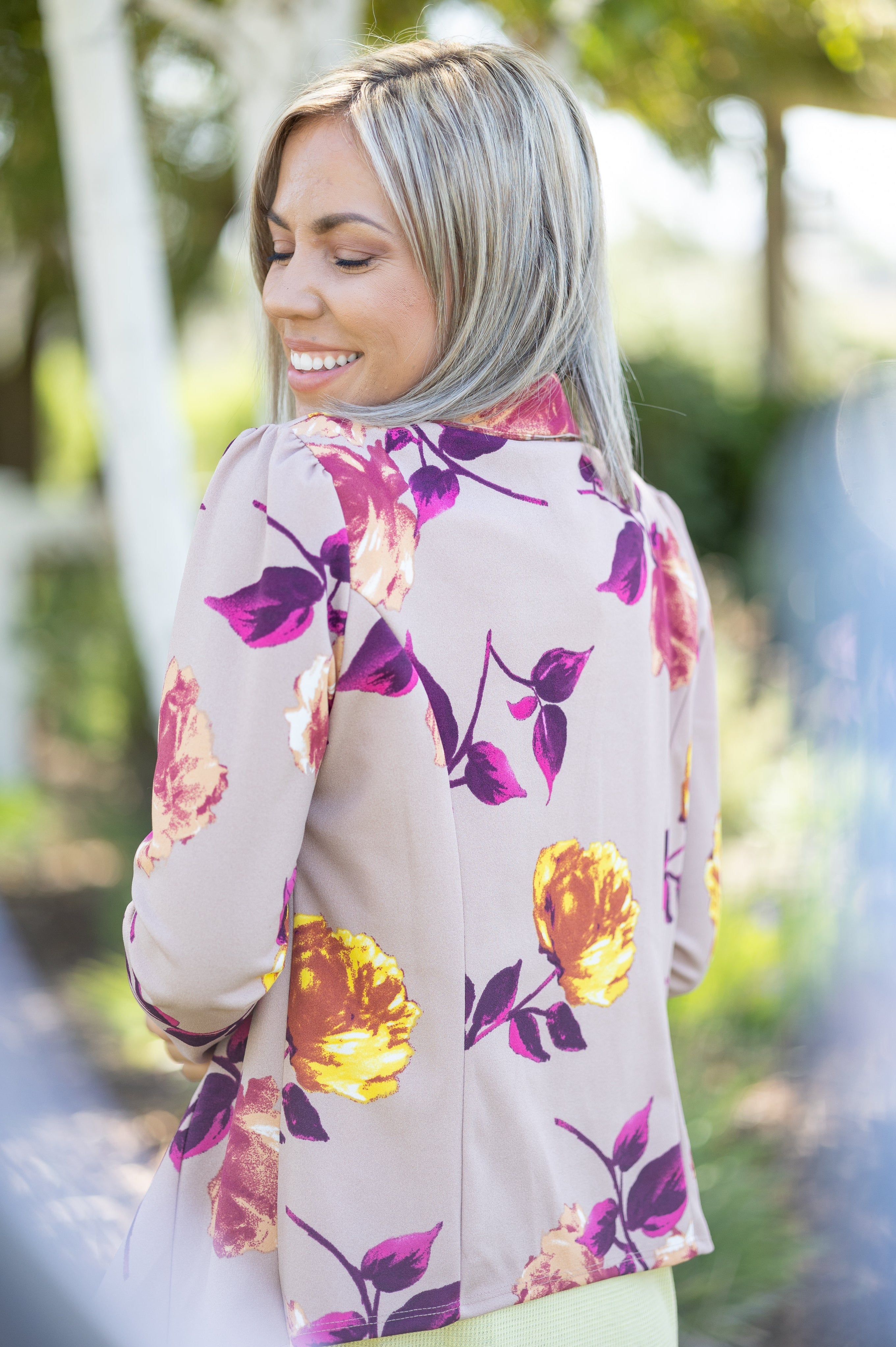 Blazer of Glory - Taupe Floral Boutique Simplified